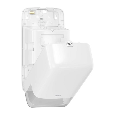Distributeur double papier toilette rouleau Mid size blanc 557500 ouvert