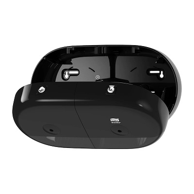 Distributeur papier toilette SmartOne double noir 682008 ouvert