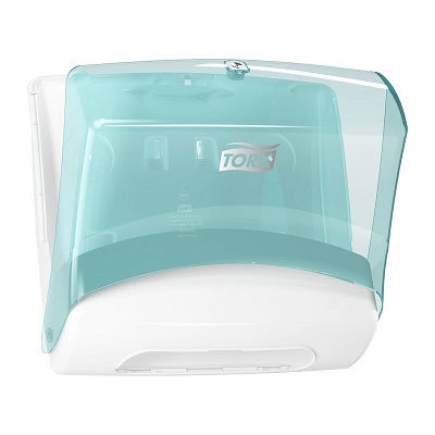 Distributeur pour papiers d'essuyage ou chiffons de nettoyage 654000 Turquoise ouvert Tork Issiad Distributeur-pour-papiers-dessuyage-ou-chiffons-de-nettoyage-654000-Turquoise-ouvert-Tork-Issiad