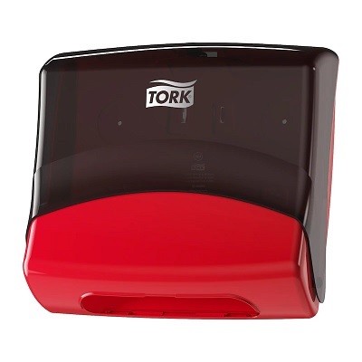 Distributeur pour papiers d'essuyage ou chiffons de nettoyage 654008 Noir et Rouge Tork Issiad Distributeur-pour-papiers-dessuyage-ou-chiffons-de-nettoyage-654008-Noir-et-Rouge-Tork-Issiad