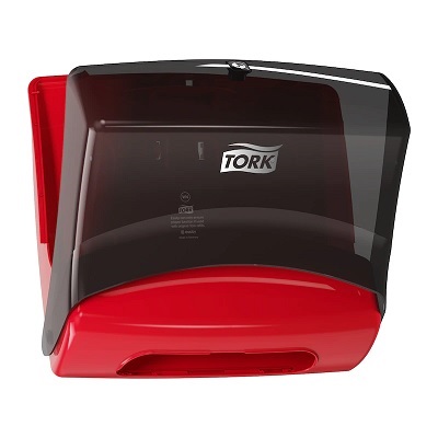 Distributeur pour papiers d'essuyage ou chiffons de nettoyage 654008 Noir et Rouge ouvert Tork Issiad Distributeur-pour-papiers-dessuyage-ou-chiffons-de-nettoyage-654008-Noir-et-Rouge-ouvert-Tork-Issiad