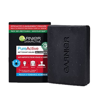 GARNIER Savon noir Pure active Hypoallergénique 100gr
