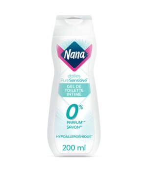 NANA Gel de toilette intime Sensitive Hypoallergénique 0% Savon 200ml